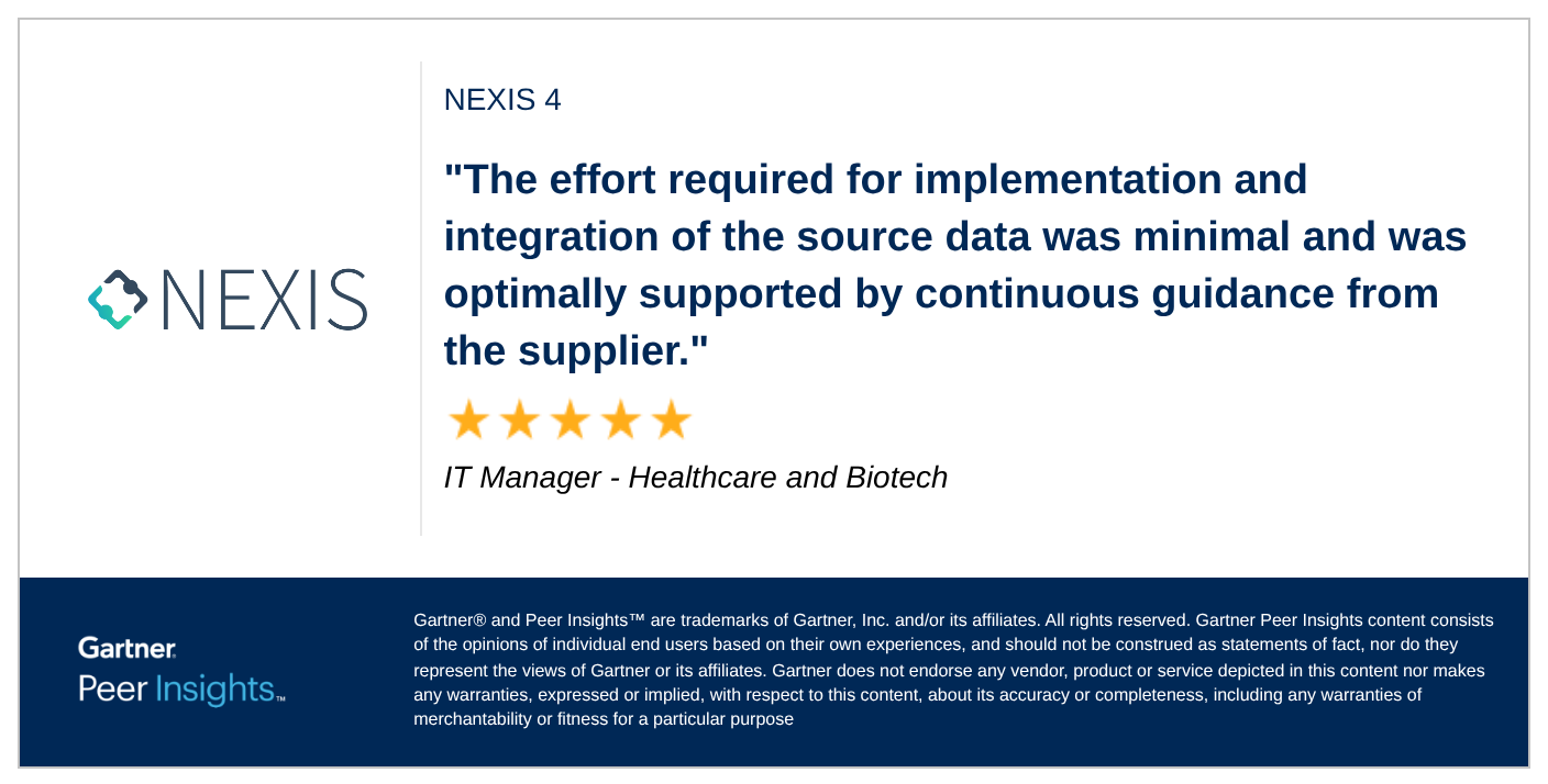 The effort required for implementation and integration of the source data was minimal and was optimally supported by continuous guidance from the supplier.