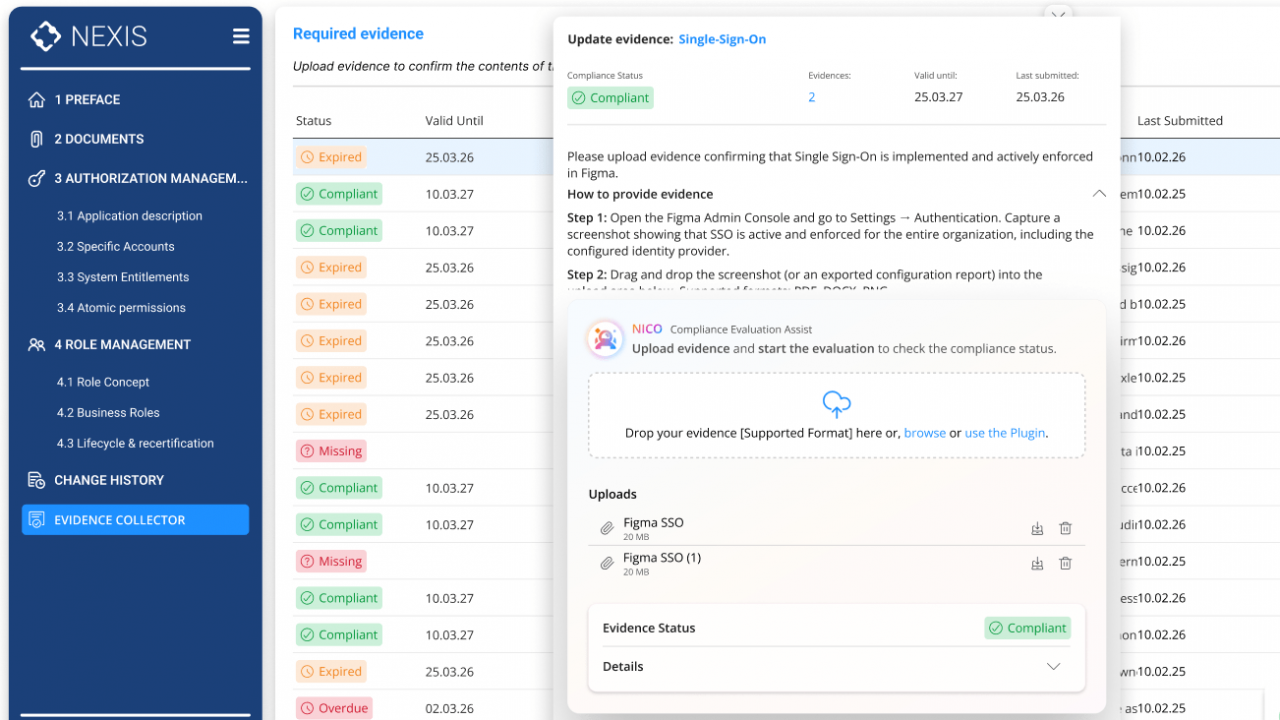 NEXIS Evidence-Collector Interface example