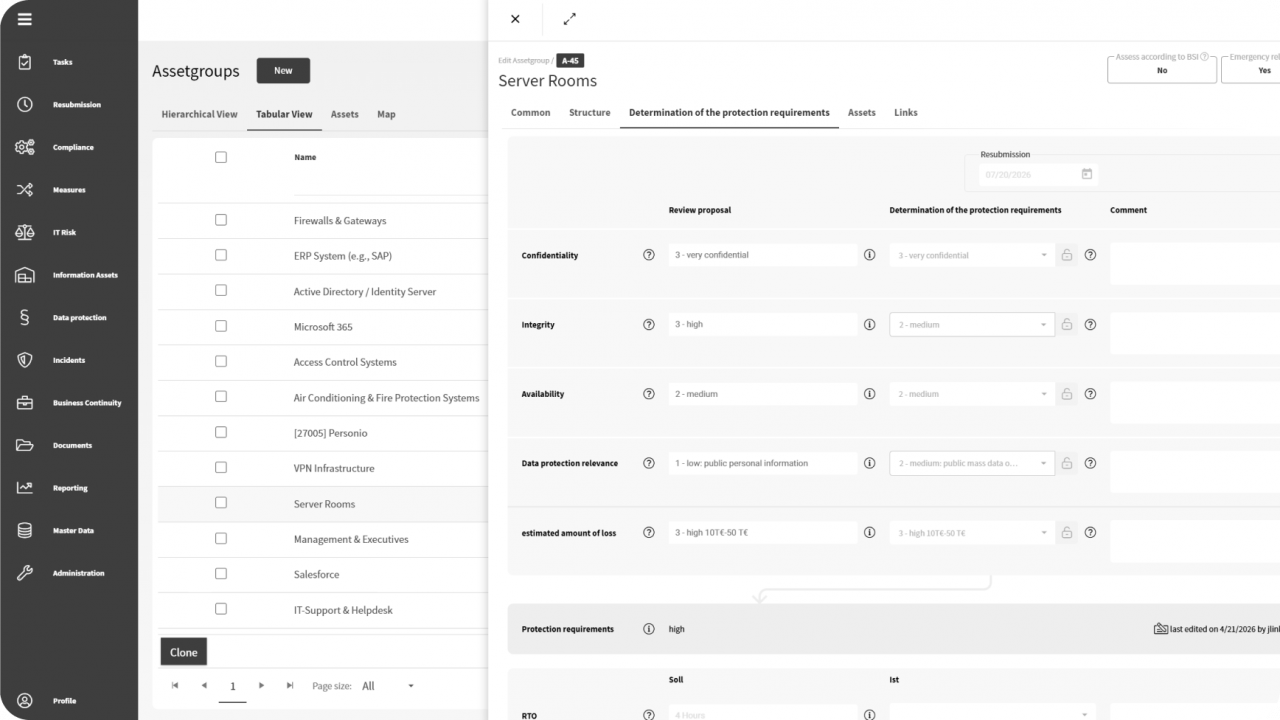 ISMS NEXIS Platform screen